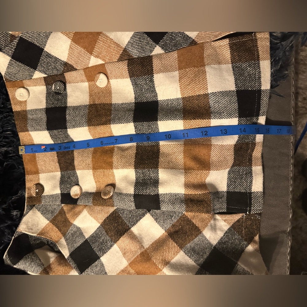 Forever 21 Buffalo Check Mini Skirt Cream Brown Black Size L - Picture 12 of 12